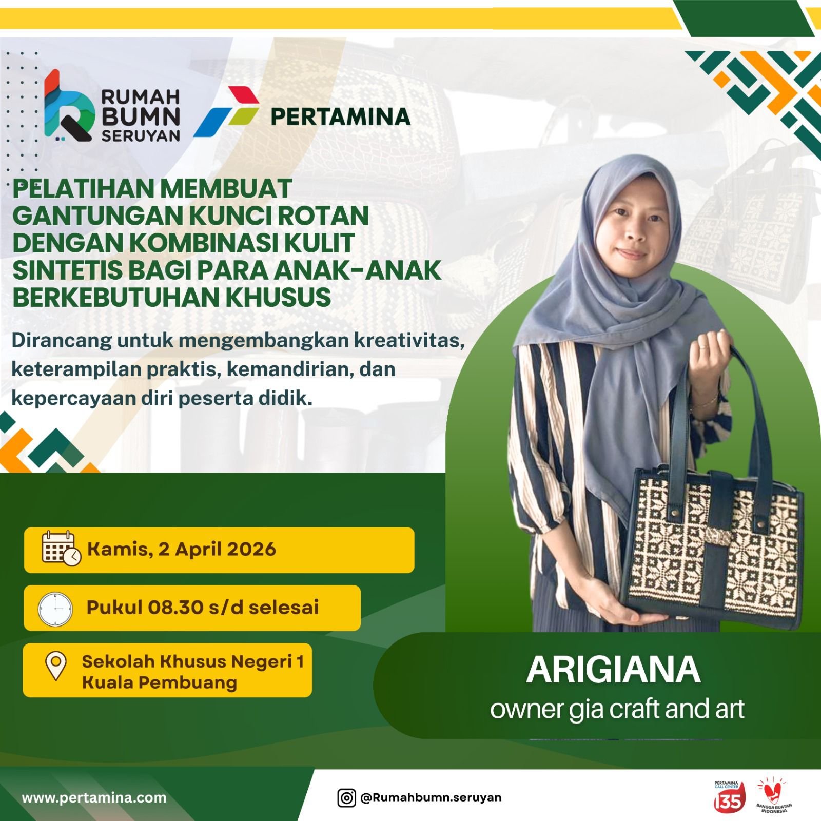 Pelatihan Keterampilan Praktis, Kemandirian, dan Kepercayaan Diri Peserta Didik oleh rumah BUMN Seruyan - Pertamina